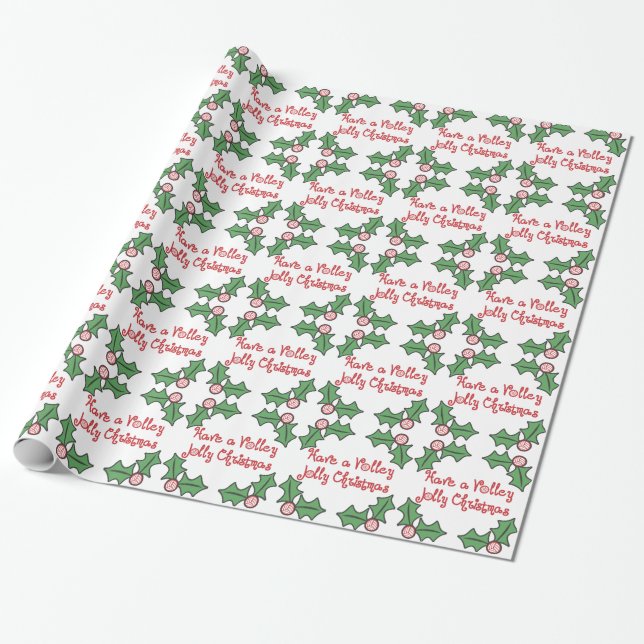 Volleyball Volley Jolly Wrapping Paper (Unrolled)