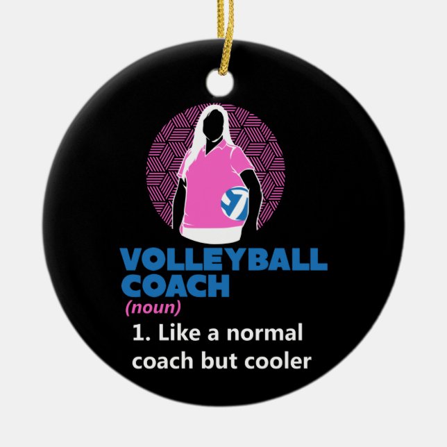 Volleyball - Volleyball Coach Definition Ceramic Tree Decoration (Front)
