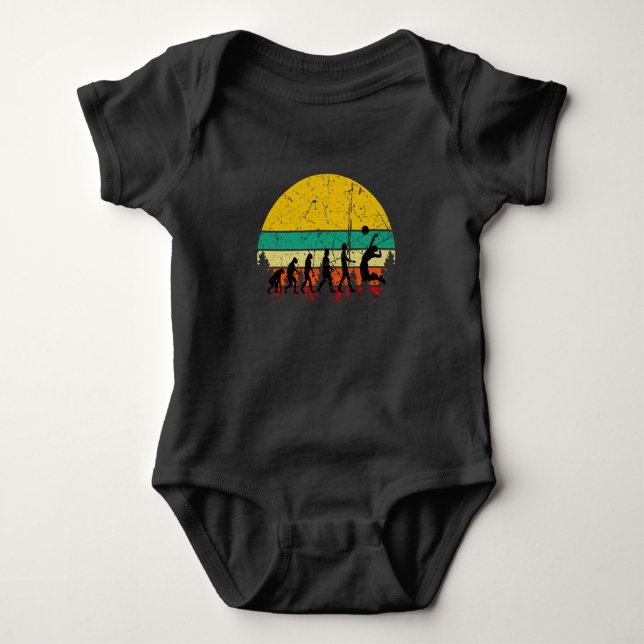 Volleyball - Volleyball Player Evolution Baby Bodysuit (Front)