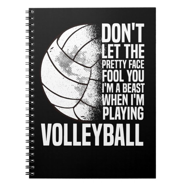 Volleyball Volleyball Player Girl Training Sports  Notebook (Front)