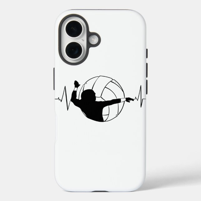 Volleyball - Volleyball Player Heartbeat Case-Mate iPhone Case (Back)