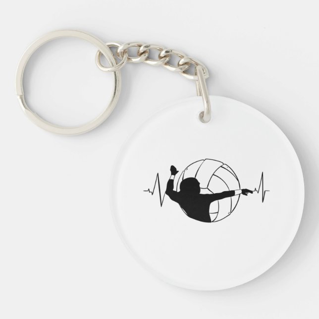 Volleyball - Volleyball Player Heartbeat Key Ring (Front)