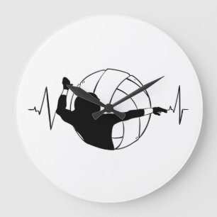 Volleyball - Volleyball Player Heartbeat Large Clock