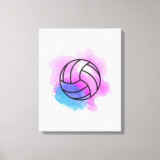 Volleyball Watercolor Canvas Print (Front)