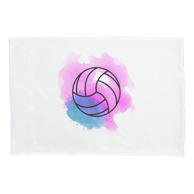Volleyball Watercolor Pillowcase (Front)