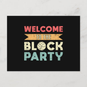 Volleyball Welcome To The Block Party Beach Ball Postcard