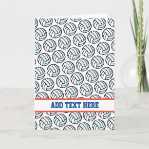 Volleyball White Black Sports Team Colours Text Card