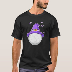 Volleyball Witch Hat Funny Halloween Sport Player  T-Shirt