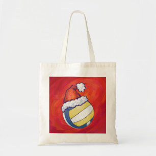 Volleyball with Christmas Hat Tote Bag