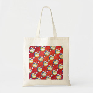 Volleyball with Christmas Hat Tote Bag