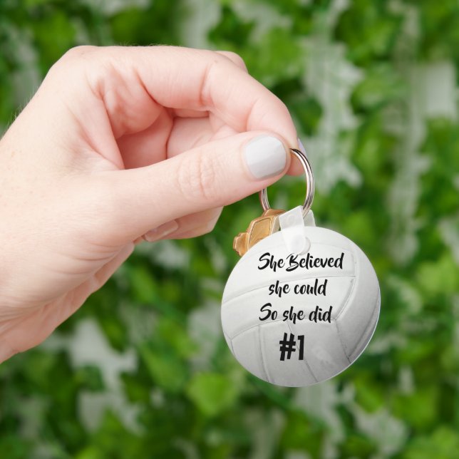 Volleyball with Jersey Number Key Ring (Hand)