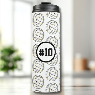 Volleyball with Jersey Number Thermal Tumbler
