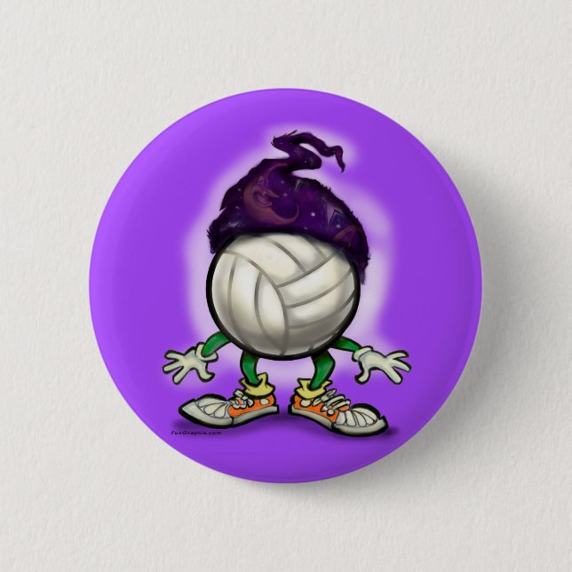 Volleyball Wizard 6 Cm Round Badge (Front)