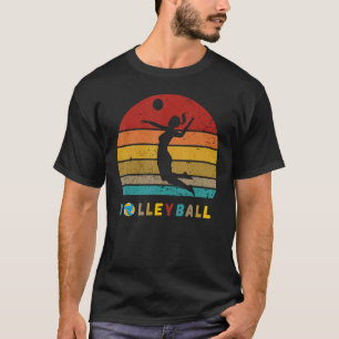 Volleyball Woman Player  For Her Retro Style T-Shirt