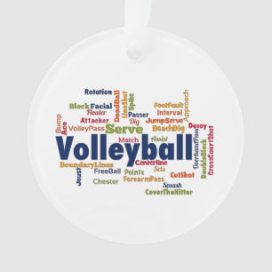 Volleyball Word Cloud Ornament