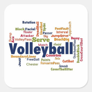 Volleyball Word Cloud Square Sticker