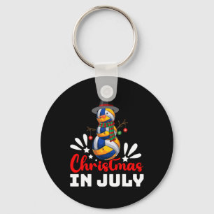 Volleyball Xmas Funny Volleyball Snowman Christmas Key Ring