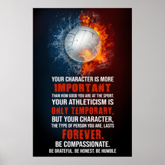 volleyball Your Character Is More Important Poster