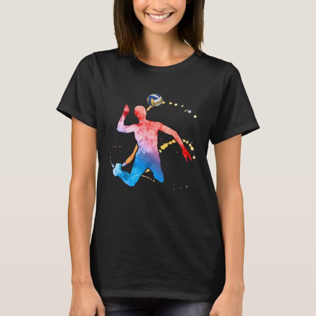 Volleyballer Graphic Beach Volleyball T-Shirt (Front)