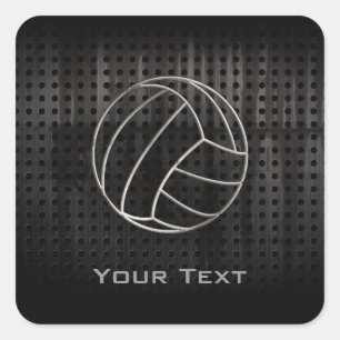 Volleyballl; Cool Black Square Sticker