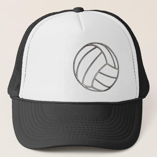 Volleyballl; Cool Black Trucker Hat (Front)