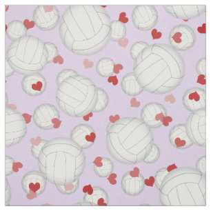 volleyballs with hearts pattern sports fabric