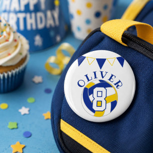 Volleybll Ball Bunting Flags Kids Birthday 6 Cm Round Badge