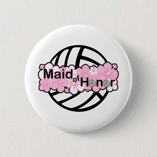 VolleyBride Maid of Honour 6 Cm Round Badge (Front)