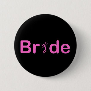 VolleyBride Text 6 Cm Round Badge