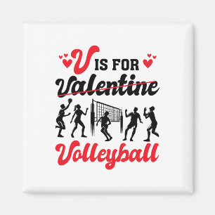 Volleybyll Heart V Is For Valentine Volleyll Lover Magnet