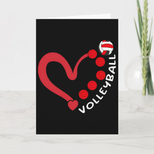Volleybyll Valentine Day Heart Volleybyll Lovers W Card
