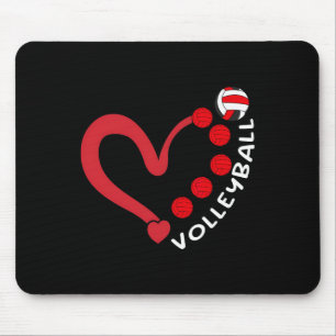 Volleybyll Valentine Day Heart Volleybyll Lovers W Mouse Mat