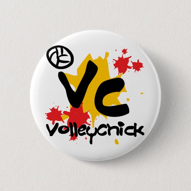 VolleyChick Croobie 6 Cm Round Badge (Front)