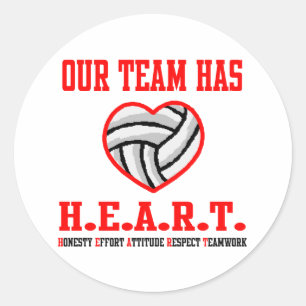 VolleyChick Heart Classic Round Sticker