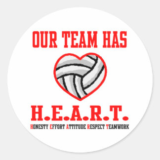 VolleyChick Heart Classic Round Sticker