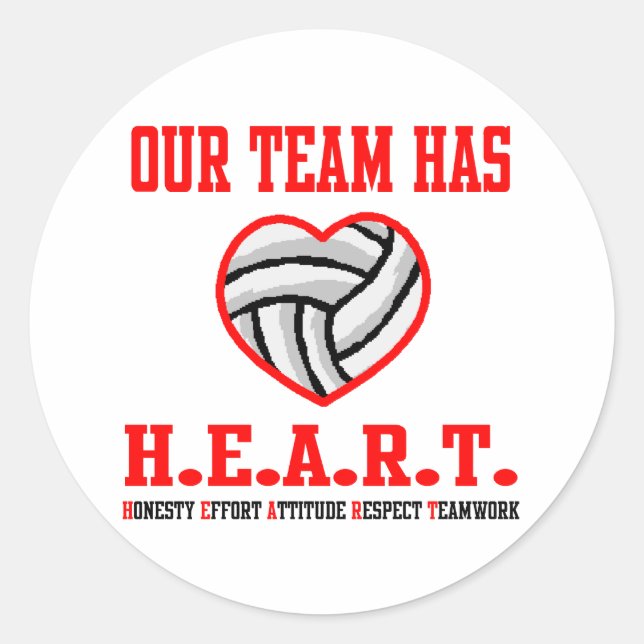 VolleyChick Heart Classic Round Sticker (Front)