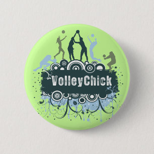 VolleyChick Star Grunge 6 Cm Round Badge