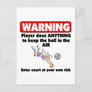 VolleyChick Warning Postcard