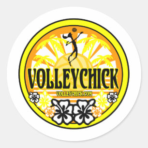 VolleyChickSunshine Classic Round Sticker