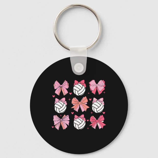 Volleyll Coquette Bow Volleyll Mum Mothers Day Sof Key Ring (Front)