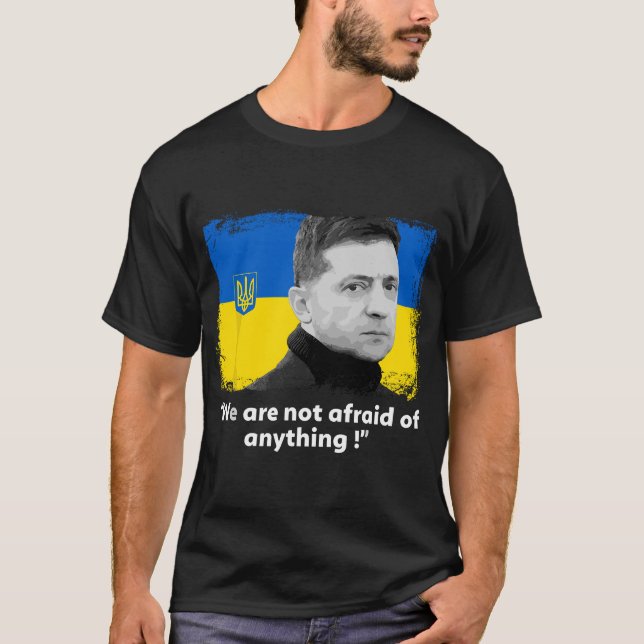 Volodymyr Zelensky I Stand With Ukraine Peace Love T-Shirt (Front)