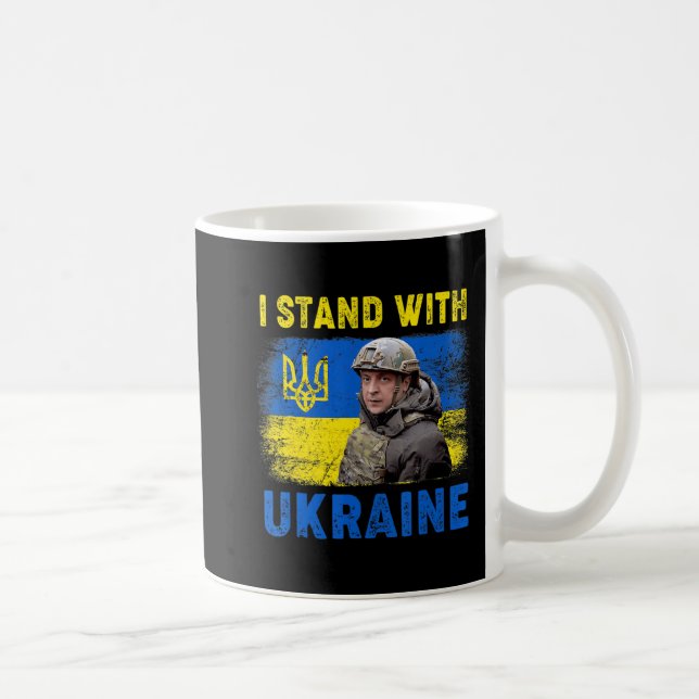 Volodymyr Zelensky I Stand With Ukraine Ukrainian  Coffee Mug (Right)