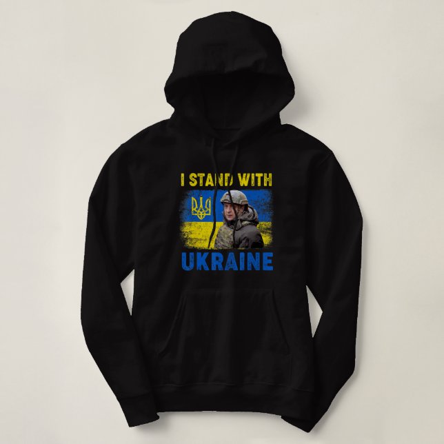 Volodymyr Zelensky I Stand With Ukraine Ukrainian  Hoodie (Design Front)