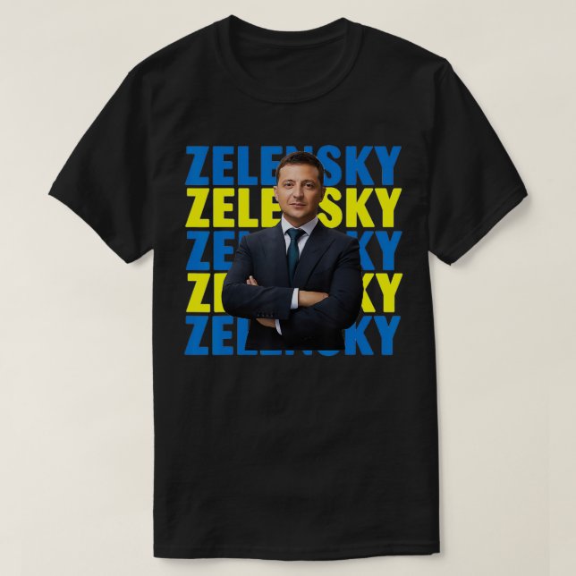 Volodymyr Zelensky president of Ukraine Support Uk T-Shirt (Design Front)