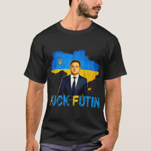 Volodymyr Zelensky Puck Futin Meme I Stand With Uk T-Shirt