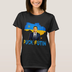 Volodymyr Zelensky Puck Futin Meme I Stand With Uk T-Shirt
