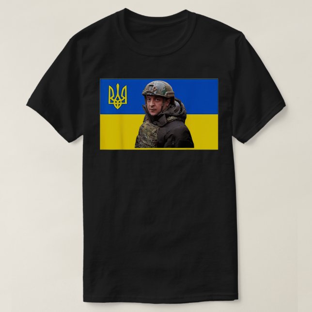 Volodymyr Zelenskyy President Ukraine Flag  T-Shirt (Design Front)
