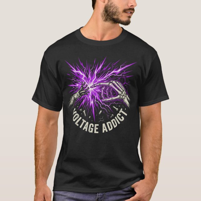 Voltage Addict Electrician Gift Arc Flash T-Shirt (Front)