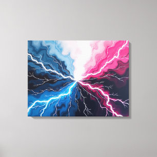 Voltage Flow – Electric Surge in Motion 24"x18" Canvas Print