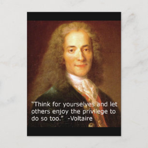 Voltaire copy quote thinking for oneself postcard